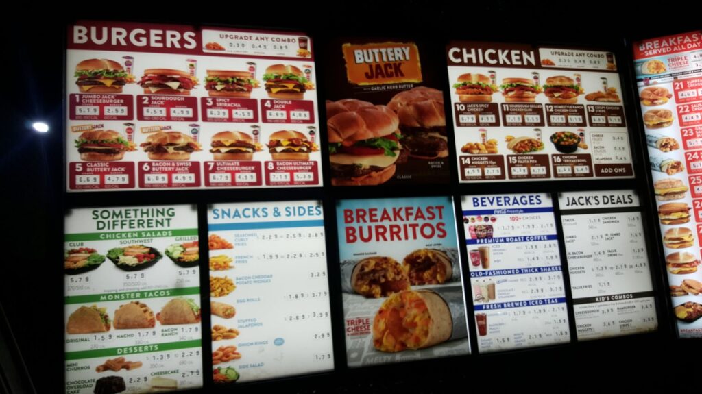 Jack in the Box Menu 2